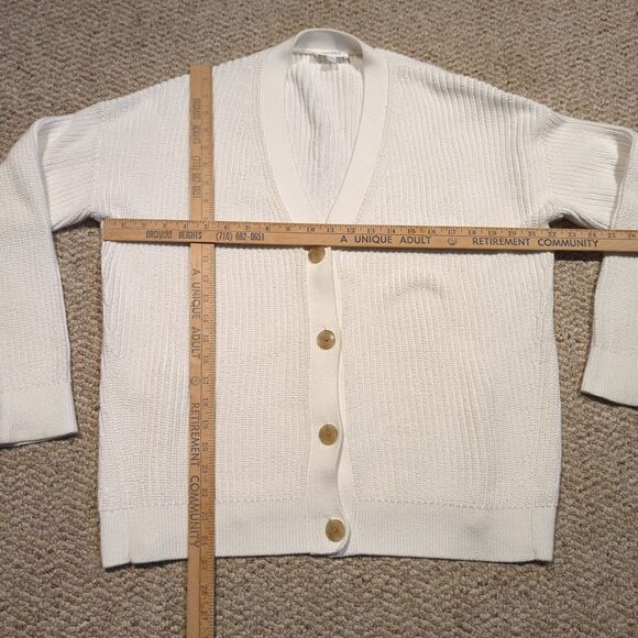 Haven Well Within Cardigan Sweater Womens Medium White Boyfriend Knit - Picture 2 of 5